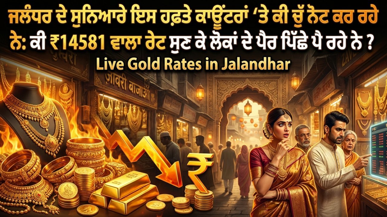 ਜਲੰਧਰ ਦੇ ਸੁਨਿਆਰੇ ਇਸ ਹਫ਼ਤੇ ਕਾਊਂਟਰਾਂ 'ਤੇ ਕੀ ਚੁੱਪ-ਚਾਪ ਨੋਟ ਕਰ ਰਹੇ ਨੇ: ਕੀ ₹14581 ਵਾਲਾ ਰੇਟ ਸੁਣ ਕੇ ਲੋਕਾਂ ਦੇ ਪੈਰ ਪਿੱਛੇ ਪੈ ਰਹੇ ਨੇ?