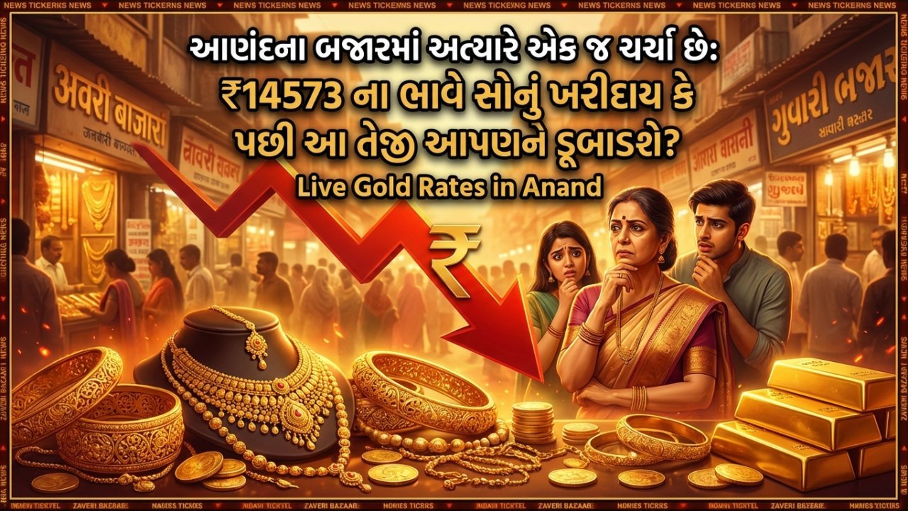 આણંદના બજારમાં અત્યારે એક જ ચર્ચા છે: ₹14573 ના ભાવે સોનું ખરીદાય કે પછી આ તેજી આપણને ડૂબાડશે?