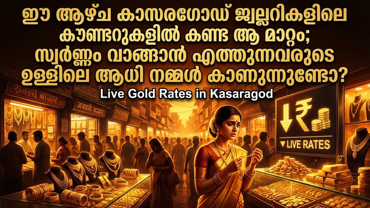 ഈ ആഴ്ച കാസരഗോഡ് ജ്വല്ലറികളിലെ കൗണ്ടറുകളിൽ കണ്ട ആ മാറ്റം; സ്വർണ്ണം വാങ്ങാൻ എത്തുന്നവരുടെ ഉള്ളിലെ ആധി നമ്മൾ കാണുന്നുണ്ടോ?