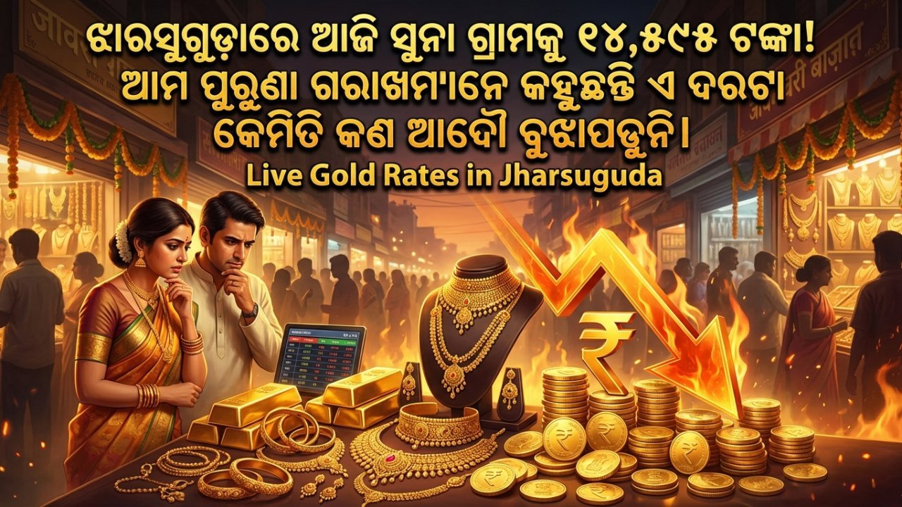 ଝାରସୁଗୁଡ଼ାରେ ଆଜି ସୁନା ଗ୍ରାମକୁ ୧୪,୫୯୫ ଟଙ୍କା! ଆମ ପୁରୁଣା ଗରାଖମାନେ କହୁଛନ୍ତି ଏ ଦରଟା କେମିତି କଣ ଆଦୌ ବୁଝାପଡୁନି।