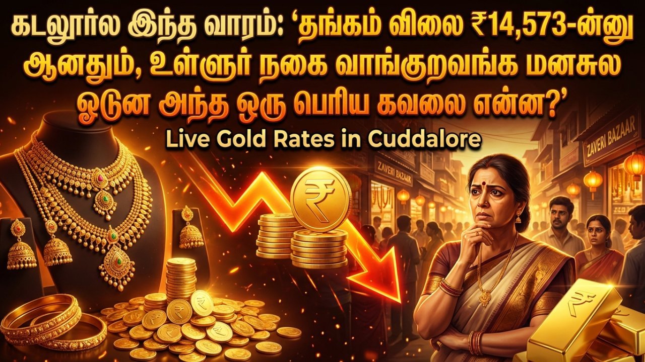 கடலூர்ல இந்த வாரம்: 'தங்கம் விலை ₹14,573-ன்னு ஆனதும், உள்ளூர் நகை வாங்குறவங்க மனசுல ஓடுன அந்த ஒரு பெரிய கவலை என்ன?'