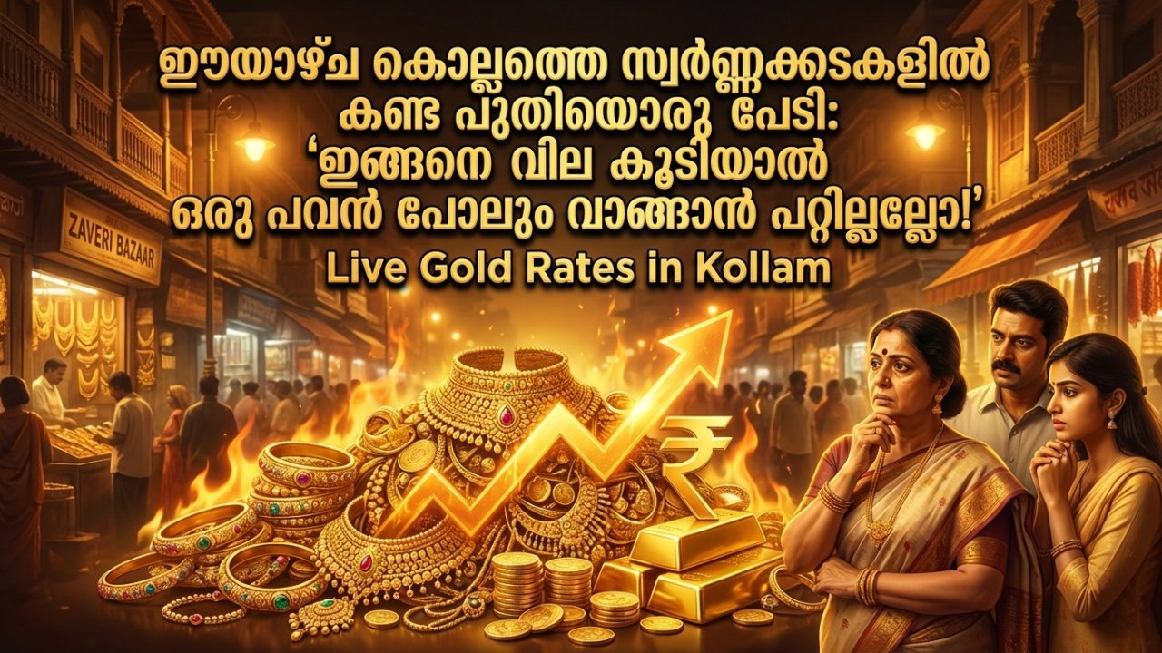 ഈയാഴ്ച കൊല്ലത്തെ സ്വർണ്ണക്കടകളിൽ കണ്ട പുതിയൊരു പേടി: 'ഇങ്ങനെ വില കൂടിയാൽ ഒരു പവൻ പോലും വാങ്ങാൻ പറ്റില്ലല്ലോ!'