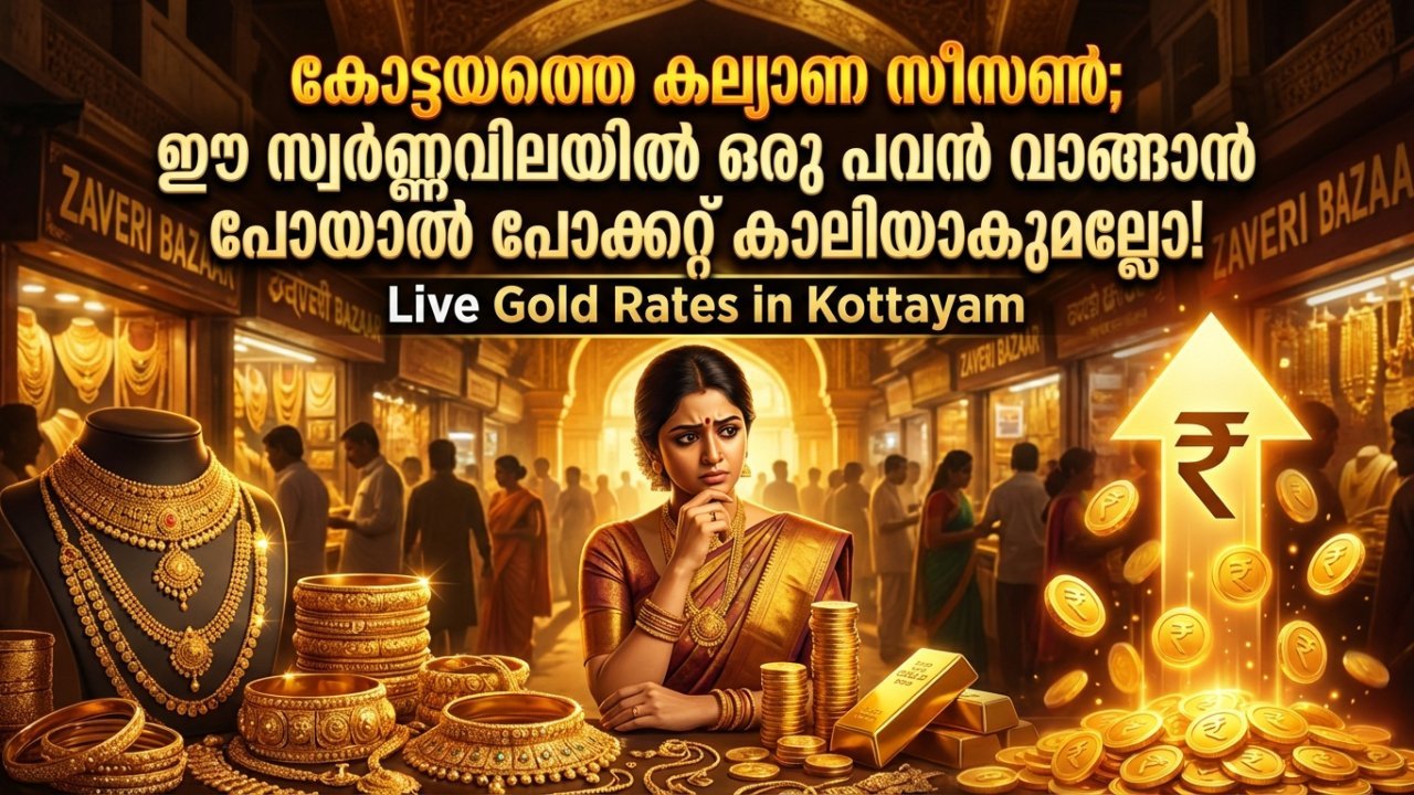 കോട്ടയത്തെ കല്യാണ സീസൺ; ഈ സ്വർണ്ണവിലയിൽ ഒരു പവൻ വാങ്ങാൻ പോയാൽ പോക്കറ്റ് കാലിയാകുമല്ലോ!