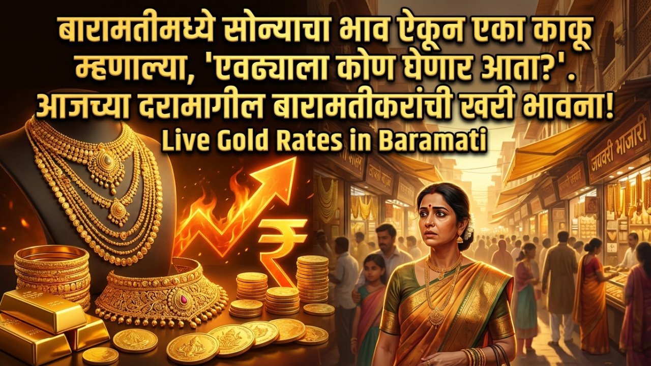 बारामतीमध्ये सोन्याचा भाव ऐकून एका काकू म्हणाल्या, 'एवढ्याला कोण घेणार आता?'. आजच्या दरामागील बारामतीकरांची खरी भावना!