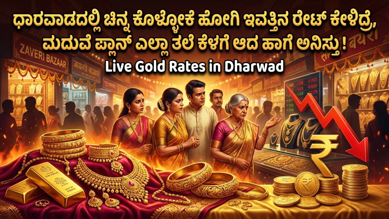 ಧಾರವಾಡದಲ್ಲಿ ಚಿನ್ನ ಕೊಳ್ಳೋಕೆ ಹೋಗಿ ಇವತ್ತಿನ ರೇಟ್ ಕೇಳಿದ್ರೆ, ಮದುವೆ ಪ್ಲಾನ್ ಎಲ್ಲಾ ತಲೆ ಕೆಳಗೆ ಆದ ಹಾಗೆ ಅನಿಸ್ತು!