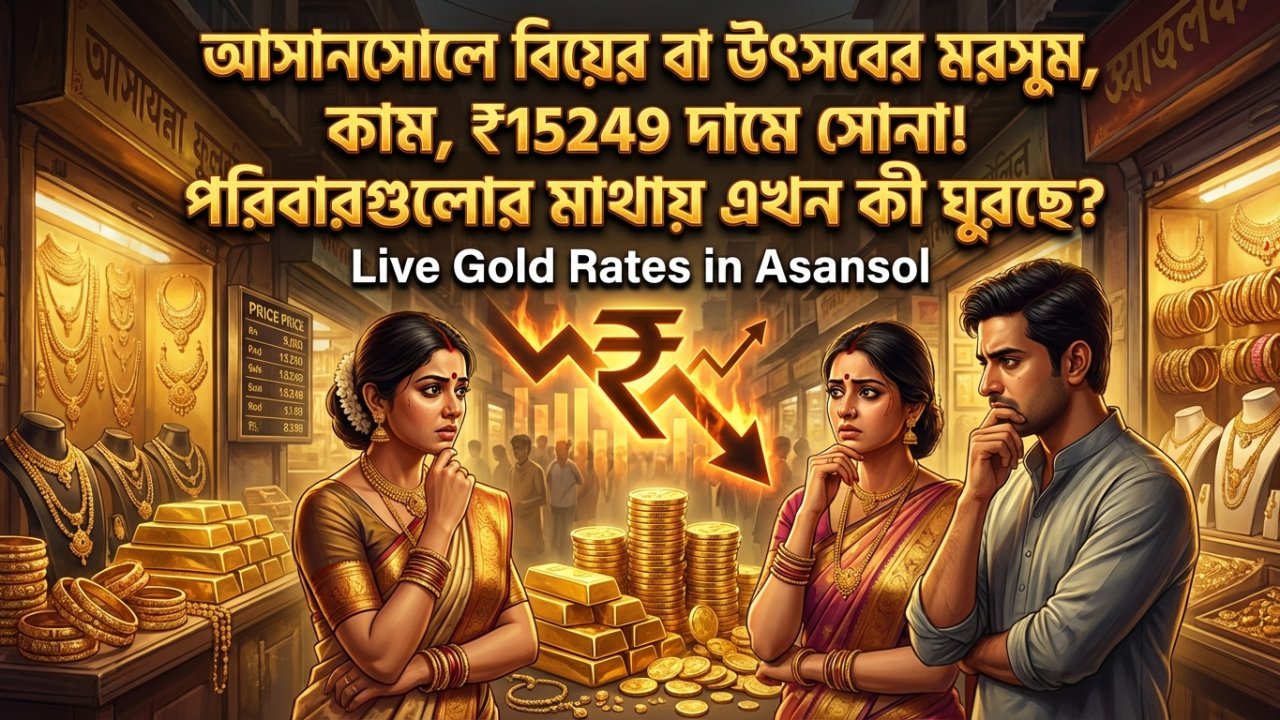 আসানসোলে বিয়ের বা উৎসবের মরসুম, ₹15249 দামে সোনা! পরিবারগুলোর মাথায় এখন কী ঘুরছে?