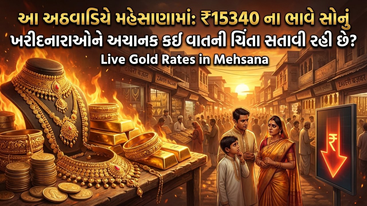આ અઠવાડિયે મહેસાણામાં: ₹15340 ના ભાવે સોનું ખરીદનારાઓને અચાનક કઈ વાતની ચિંતા સતાવી રહી છે?