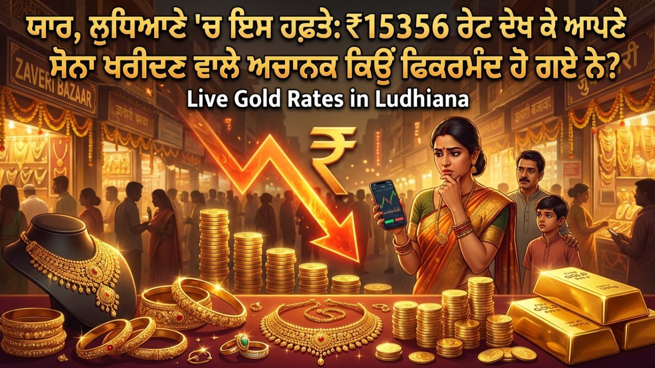 ਯਾਰ, ਲੁਧਿਆਣੇ 'ਚ ਇਸ ਹਫ਼ਤੇ: ₹15356 ਰੇਟ ਦੇਖ ਕੇ ਆਪਣੇ ਸੋਨਾ ਖਰੀਦਣ ਵਾਲੇ ਅਚਾਨਕ ਕਿਉਂ ਫਿਕਰਮੰਦ ਹੋ ਗਏ ਨੇ?