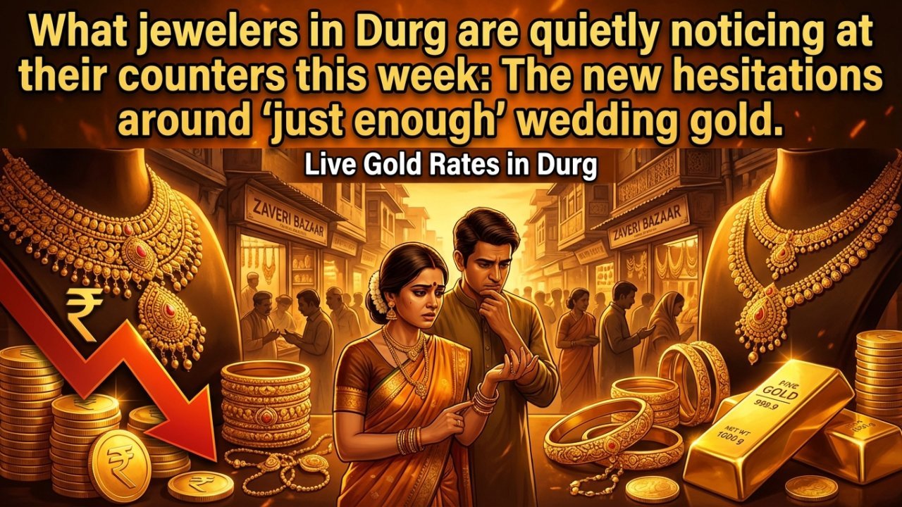 What jewelers in Durg are quietly noticing at their counters this week: The new hesitations around 'just enough' wedding gold.