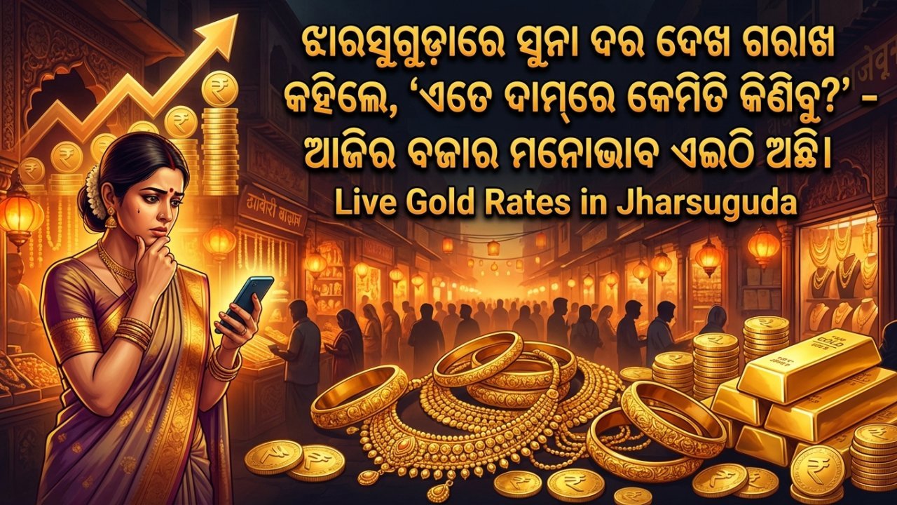 ଝାରସୁଗୁଡ଼ାରେ ସୁନା ଦର ଦେଖି ଗରାଖ କହିଲେ, 'ଏତେ ଦାମ୍‌ରେ କେମିତି କିଣିବୁ?' – ଆଜିର ବଜାର ମନୋଭାବ ଏଇଠି ଅଛି।