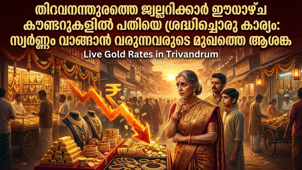 തിരുവനന്തപുരത്തെ ജ്വല്ലറിക്കാർ ഈയാഴ്ച കൗണ്ടറുകളിൽ പതിയെ ശ്രദ്ധിച്ചൊരു കാര്യം: സ്വർണ്ണം വാങ്ങാൻ വരുന്നവരുടെ മുഖത്തെ ആശങ്ക