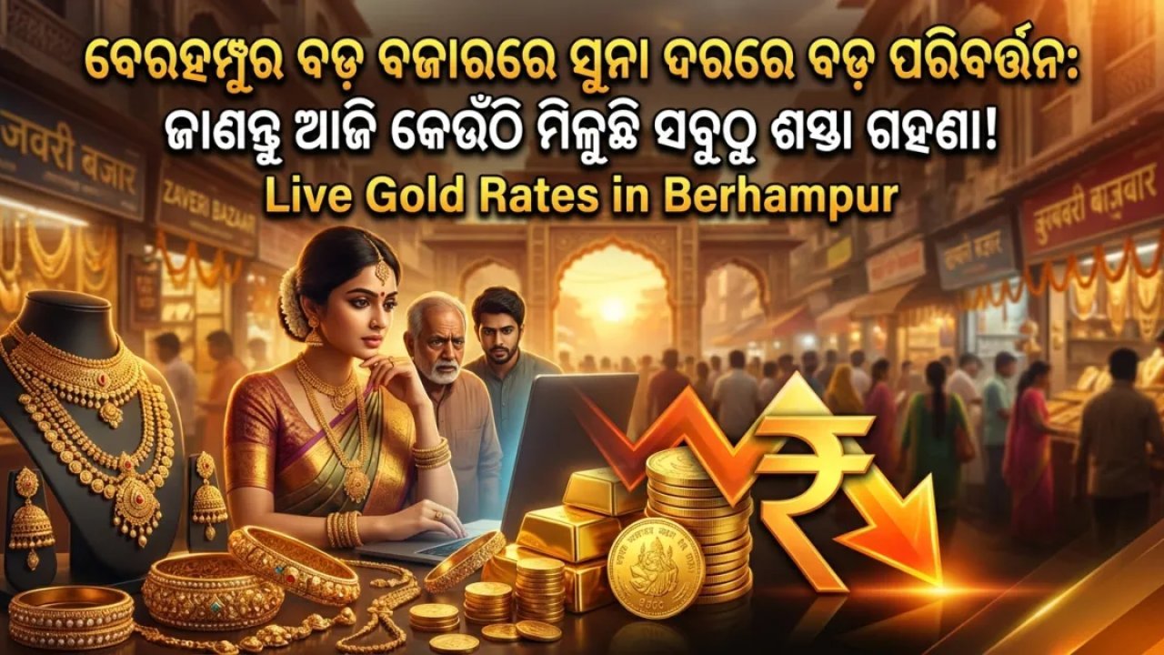 ବେରହମ୍ପୁର ବଡ଼ ବଜାରରେ ସୁନା ଦରରେ ବଡ଼ ପରିବର୍ତ୍ତନ: ଜାଣନ୍ତୁ ଆଜି କେଉଁଠି ମିଳୁଛି ସବୁଠୁ ଶସ୍ତା ଗହଣା!