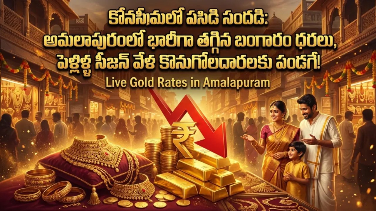 కోనసీమలో పసిడి సందడి: అమలాపురంలో భారీగా తగ్గిన బంగారం ధరలు, పెళ్లిళ్ల సీజన్ వేళ కొనుగోలుదారులకు పండగే!