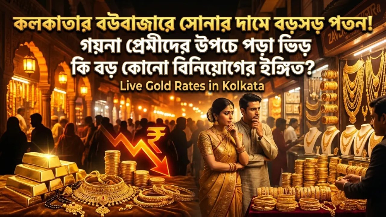 কলকাতার বউবাজারে সোনার দামে বড়সড় পতন! গয়না প্রেমীদের উপচে পড়া ভিড় কি বড় কোনো বিনিয়োগের ইঙ্গিত?