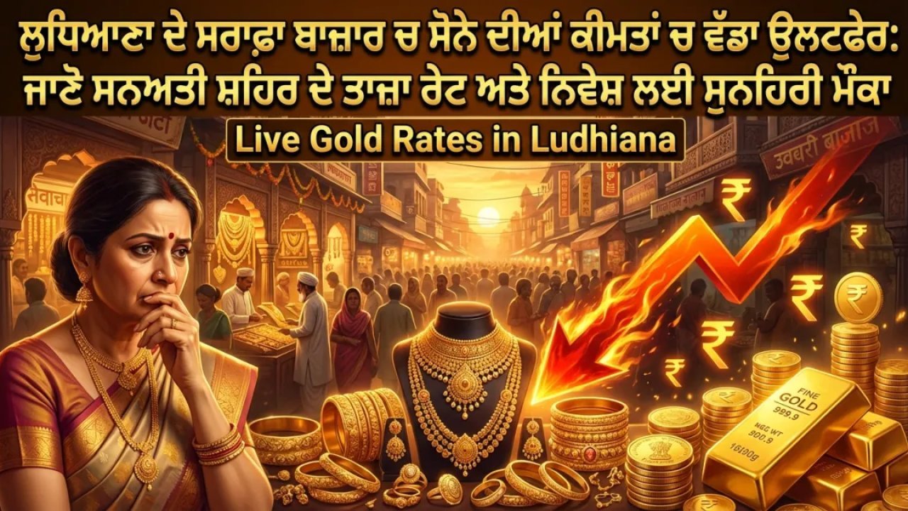 ਲੁਧਿਆਣਾ ਦੇ ਸਰਾਫ਼ਾ ਬਾਜ਼ਾਰ ਚ ਸੋਨੇ ਦੀਆਂ ਕੀਮਤਾਂ ਚ ਵੱਡਾ ਉਲਟਫੇਰ: ਜਾਣੋ ਸਨਅਤੀ ਸ਼ਹਿਰ ਦੇ ਤਾਜ਼ਾ ਰੇਟ ਅਤੇ ਨਿਵੇਸ਼ ਲਈ ਸੁਨਹਿਰੀ ਮੌਕਾ