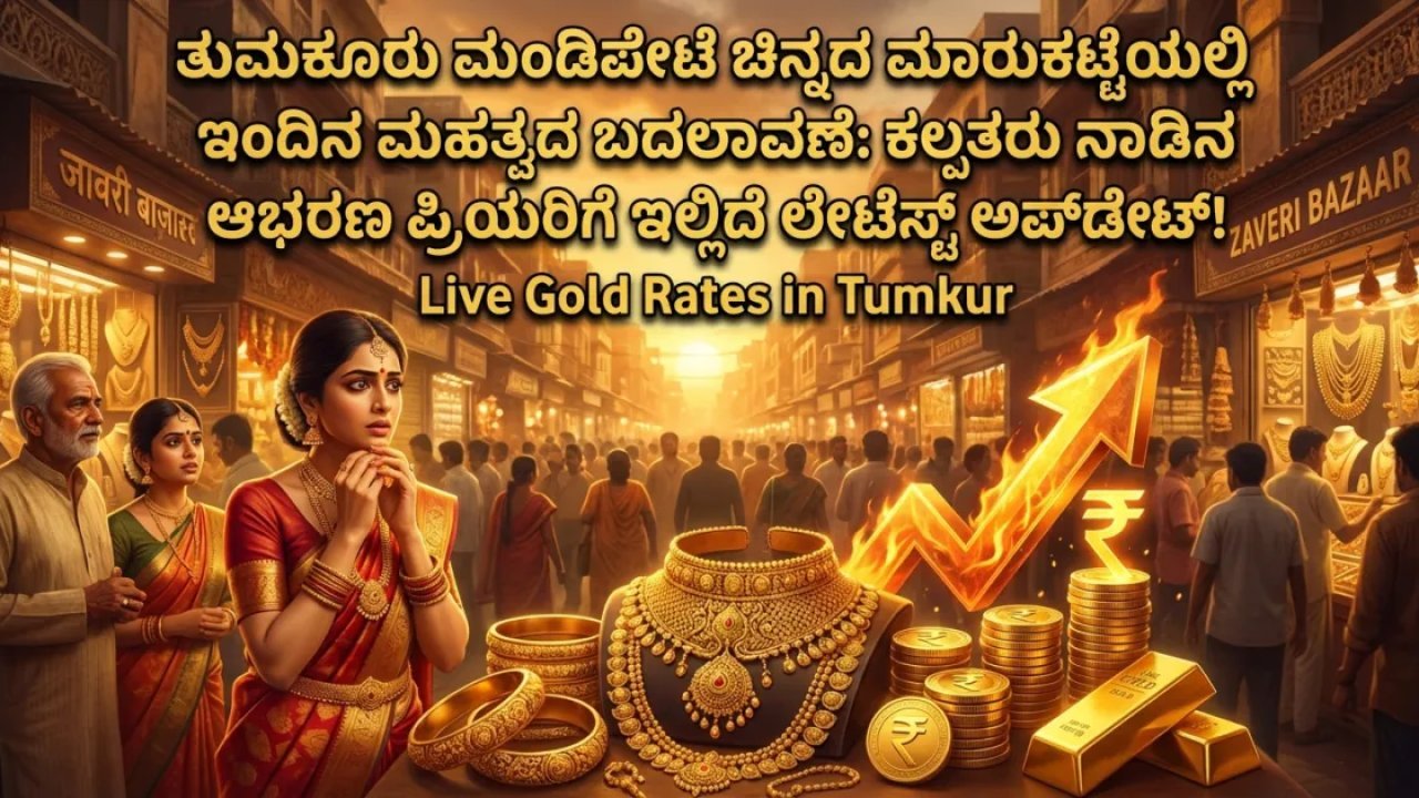 ತುಮಕೂರು ಮಂಡಿಪೇಟೆ ಚಿನ್ನದ ಮಾರುಕಟ್ಟೆಯಲ್ಲಿ ಇಂದಿನ ಮಹತ್ವದ ಬದಲಾವಣೆ: ಕಲ್ಪತರು ನಾಡಿನ ಆಭರಣ ಪ್ರಿಯರಿಗೆ ಇಲ್ಲಿದೆ ಲೇಟೆಸ್ಟ್ ಅಪ್‌ಡೇಟ್!