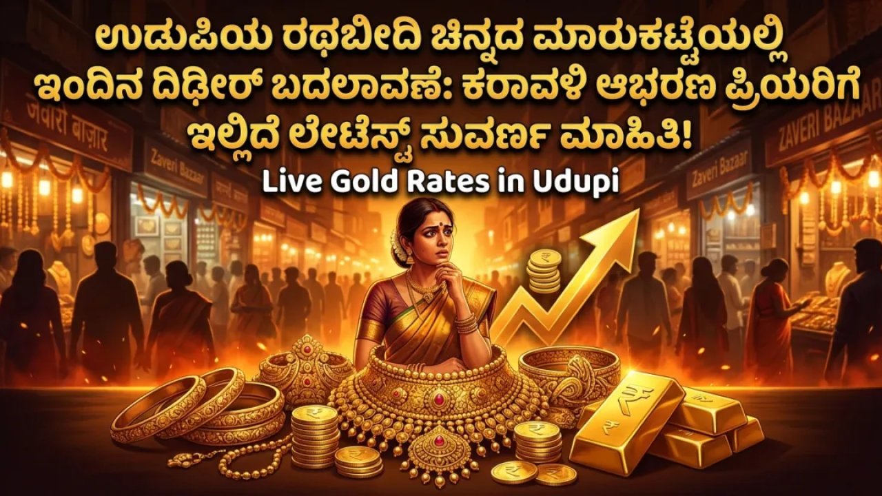 ಉಡುಪಿಯ ರಥಬೀದಿ ಚಿನ್ನದ ಮಾರುಕಟ್ಟೆಯಲ್ಲಿ ಇಂದಿನ ದಿಢೀರ್ ಬದಲಾವಣೆ: ಕರಾವಳಿ ಆಭರಣ ಪ್ರಿಯರಿಗೆ ಇಲ್ಲಿದೆ ಲೇಟೆಸ್ಟ್ ಸುವರ್ಣ ಮಾಹಿತಿ!