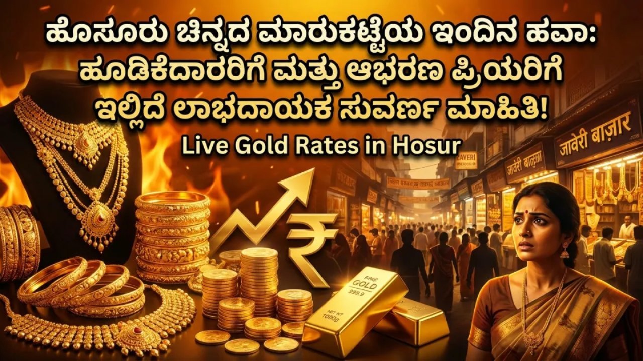 ಹೊಸೂರು ಚಿನ್ನದ ಮಾರುಕಟ್ಟೆಯ ಇಂದಿನ ಹವಾ: ಹೂಡಿಕೆದಾರರಿಗೆ ಮತ್ತು ಆಭರಣ ಪ್ರಿಯರಿಗೆ ಇಲ್ಲಿದೆ ಲಾಭದಾಯಕ ಸುವರ್ಣ ಮಾಹಿತಿ!