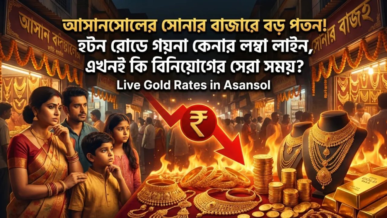 আসানসোলের সোনার বাজারে বড় পতন! হটন রোডে গয়না কেনার লম্বা লাইন, এখনই কি বিনিয়োগের সেরা সময়?