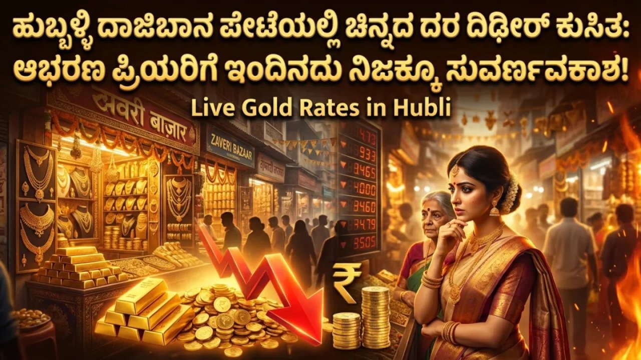 ಹುಬ್ಬಳ್ಳಿ ದಾಜಿಬಾನ ಪೇಟೆಯಲ್ಲಿ ಚಿನ್ನದ ದರ ದಿಢೀರ್ ಕುಸಿತ: ಆಭರಣ ಪ್ರಿಯರಿಗೆ ಇಂದಿನದು ನಿಜಕ್ಕೂ ಸುವರ್ಣಾವಕಾಶ!