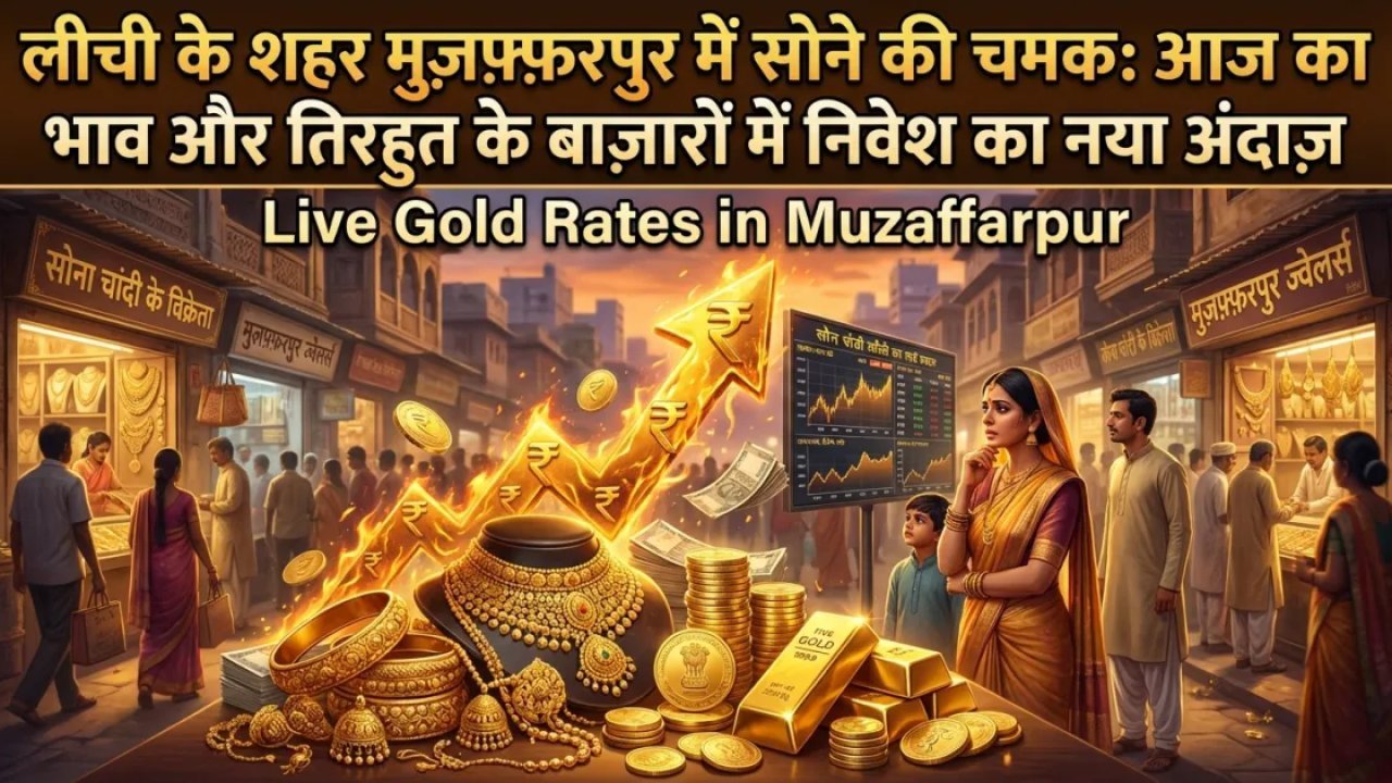 लीची के शहर मुज़फ़्फ़रपुर में सोने की चमक: आज का भाव और तिरहुत के बाज़ारों में निवेश का नया अंदाज़