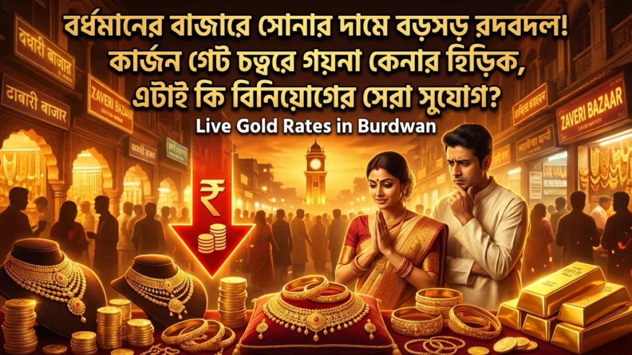 বর্ধমানের বাজারে সোনার দামে বড়সড় রদবদল! কার্জন গেট চত্বরে গয়না কেনার হিড়িক, এটাই কি বিনিয়োগের সেরা সুযোগ?