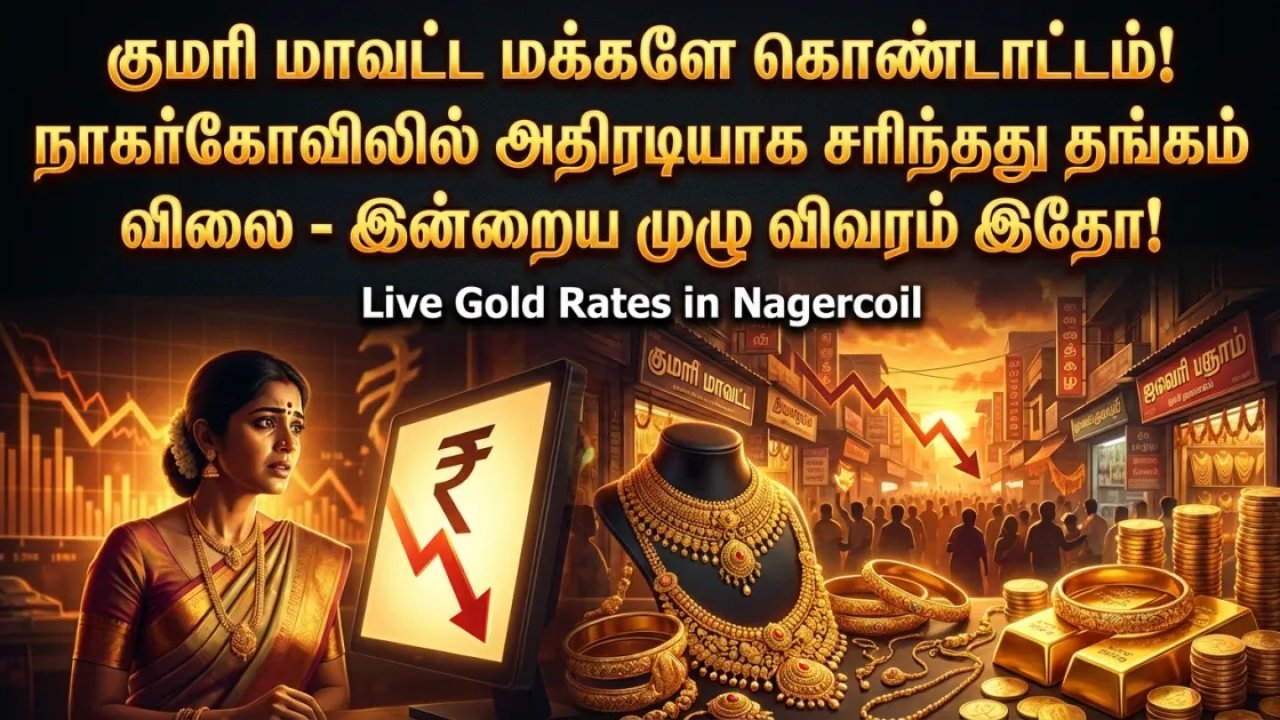 குமரி மாவட்ட மக்களே கொண்டாட்டம்! நாகர்கோவிலில் அதிரடியாக சரிந்தது தங்கம் விலை - இன்றைய முழு விவரம் இதோ!